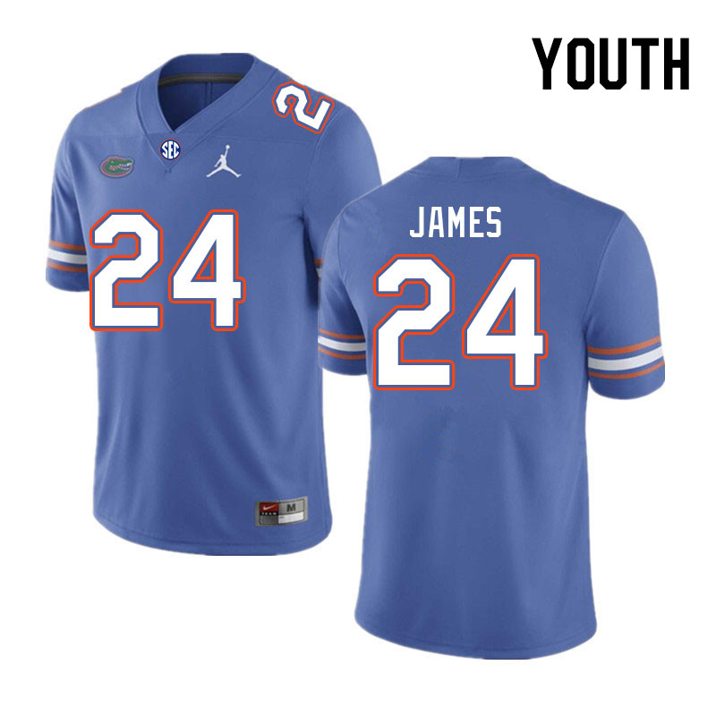 Youth #24 Kamran James Florida Gators College Football Jerseys Stitched-Royal - Click Image to Close